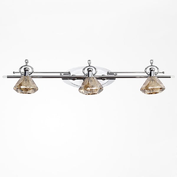 3Light Metal & Crystal Bathroom Light in Amber Homary UK
