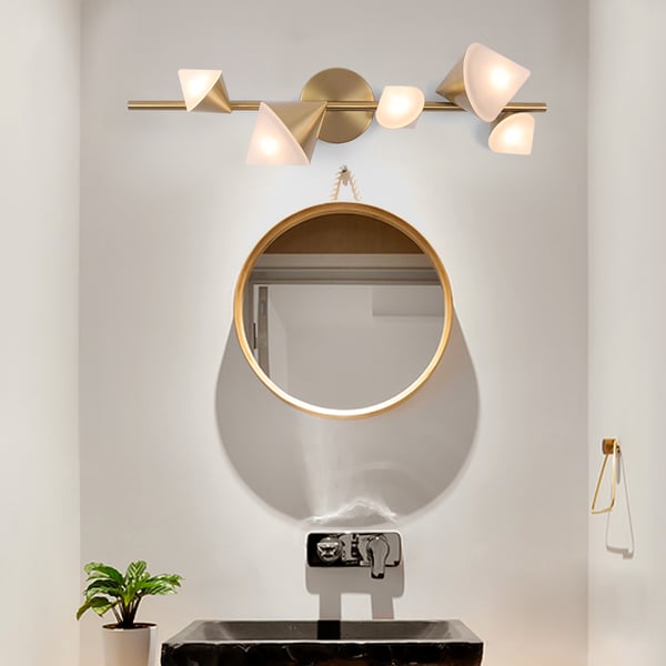 Applique Murale Salle De Bain 3 Lumières Style Industriel - Noir - Verre - IP44 Résistant à L'Eau