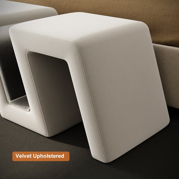 Modern White Velvet Bedroom Storage Bench Upholstered Long Bed End Bench-Homary