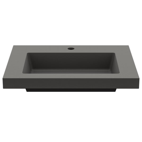 23"Rectangular Concrete Gray Dropin Bathroom Sink Homary