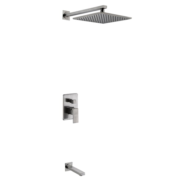 Modern Square 8" Brass Rainfall Shower Head Wall Mount shower System