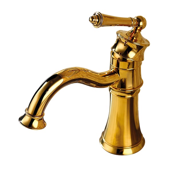 Single Hole Antique Brass Bathroom Sink Faucet Single Handle in Gold ...