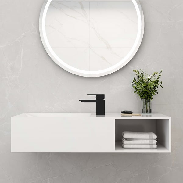Free Shipping on 35" WallMount Stone Resin Bathroom Sink in Matte