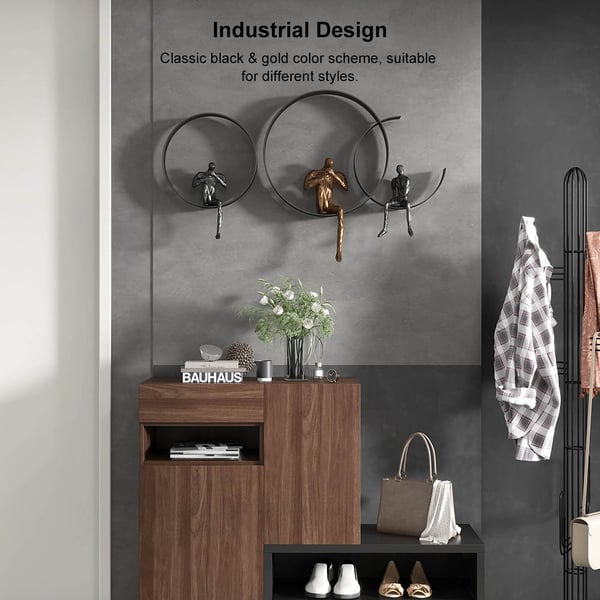 Free Shipping on Modern 3D Artistic Figure Metal and Resin Wall Decor in Black｜Homary