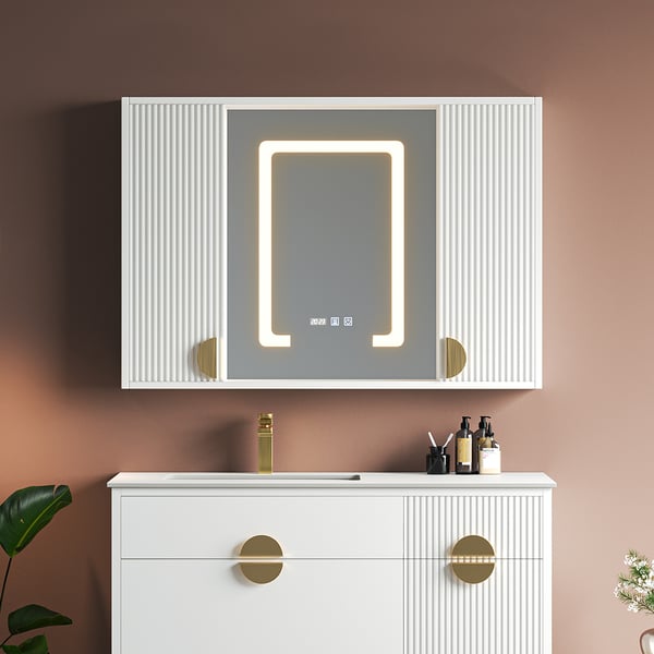 39" LED Bathroom Mirror with Side Medicine Wallmounted Homary