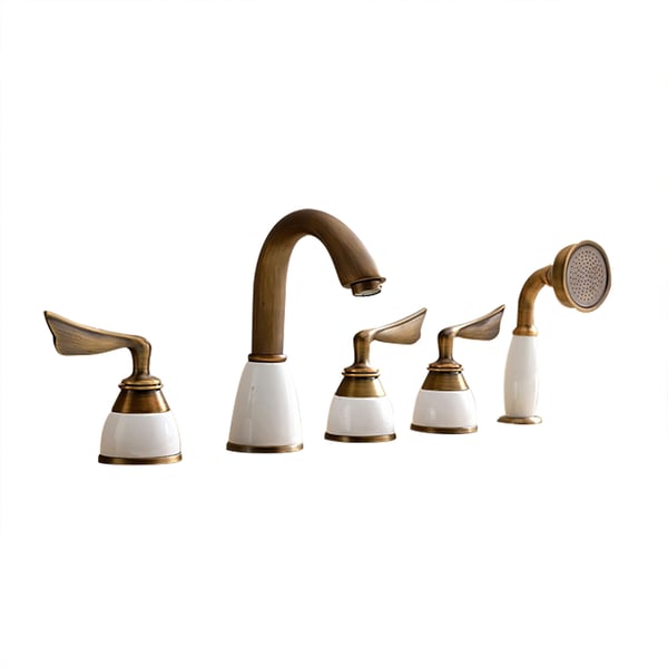 Ensemble De Douche Avec Robinet De Baignoire Romain à 4 Trous - Robinet De Baignoire Contemporain En