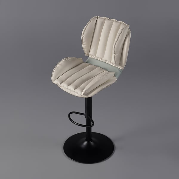 Backrest Adjustable Height PU Leather Upholstered Swivel Bar Stool-Homary