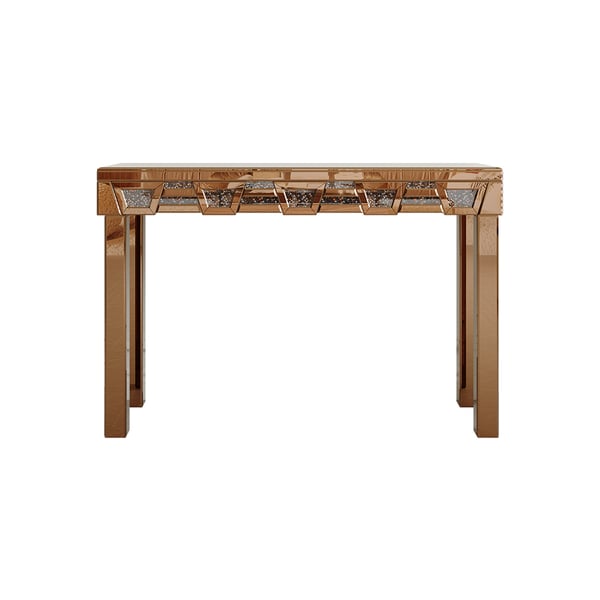 Tribesigns Modern Silver Console Table - 43" Mirrored Entryway Sofa Table With O-Shaped Base For Living Room, Hallway, Or Bedroom