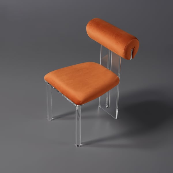 Free Shipping on Modern Upholstered Orange Velvet Dining Chairs (Set of