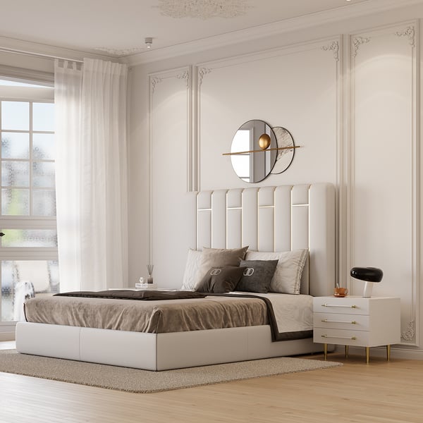 Modern White 3 Drawer Nightstand Bedside Table with Storage Homary