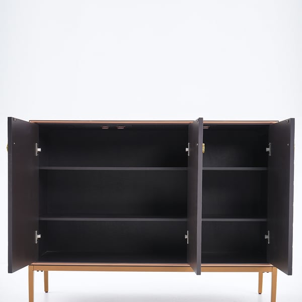 Free Shipping on Modern Scale Patterned Sideboard Buffet with Doors & Shelves in Medium