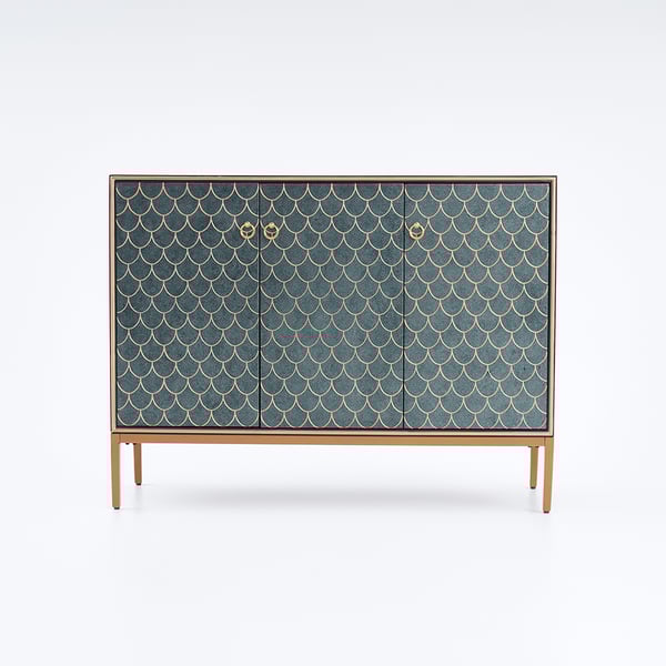 Free Shipping on Modern Scale Patterned Sideboard Buffet with Doors & Shelves in Medium