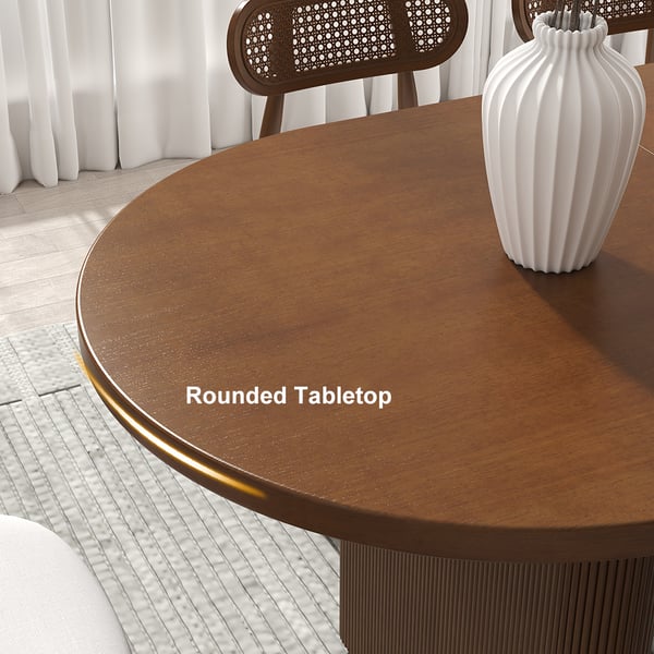 Free Shipping on Japandi 63"79" Oval Extendable Dining Table with