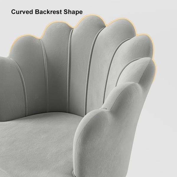 Free Shipping on Grey Modern Swivel Office Chair Velvet Upholstered