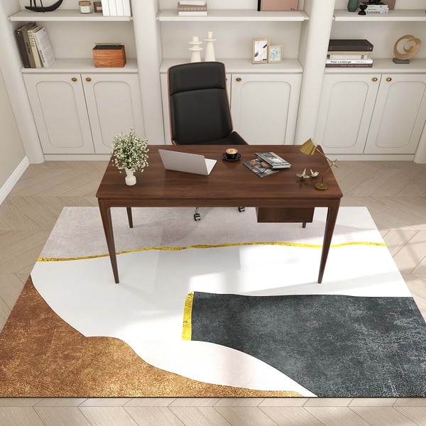 Modern Abstract Geometric Faux Cashmere Indoor Area Rug 6' x 9' Living