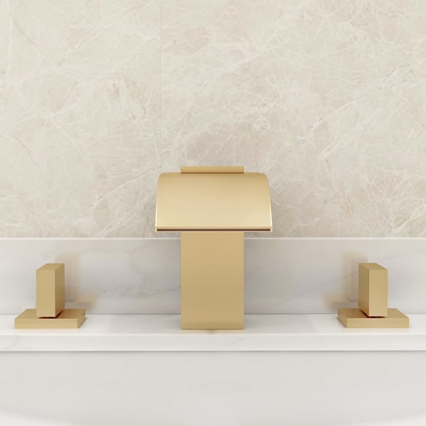 Milly Waterfall Dual Lever 3 Holes Basin Tap Solid Brass for Bathroom