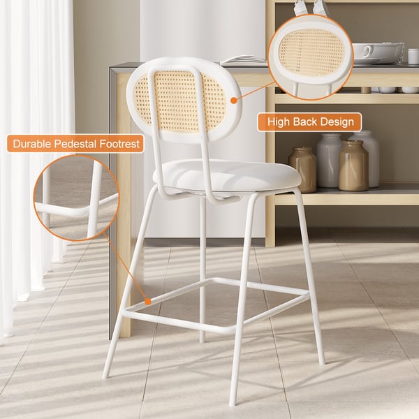 Free Shipping on White Velvet Counter Height Stools (Set of 2) with