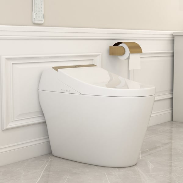 OnePiece Elongated Smart Toilet Floor Mounted Automatic Toilet Self
