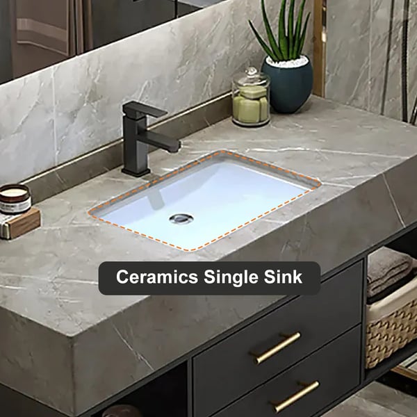 Free Shipping on 40" Floating Black & Gray Bathroom Vanity with