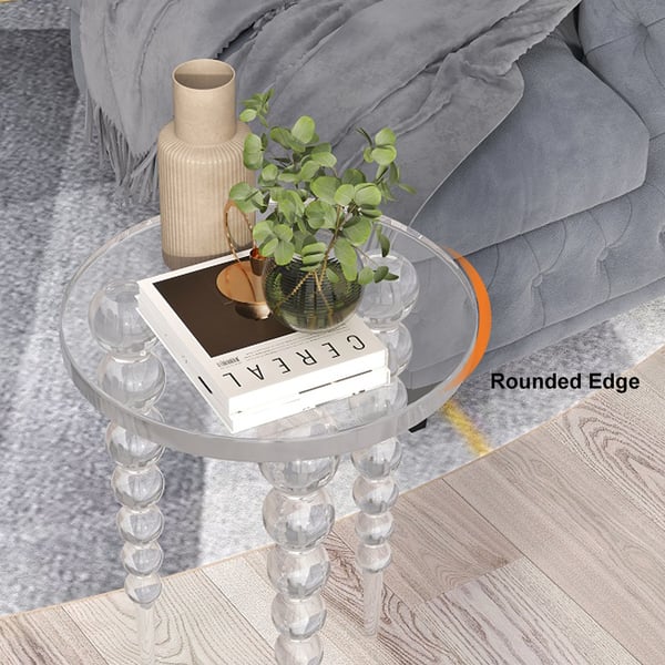 Free Shipping on MidCentury Modern Acrylic End Table Clear Round Side