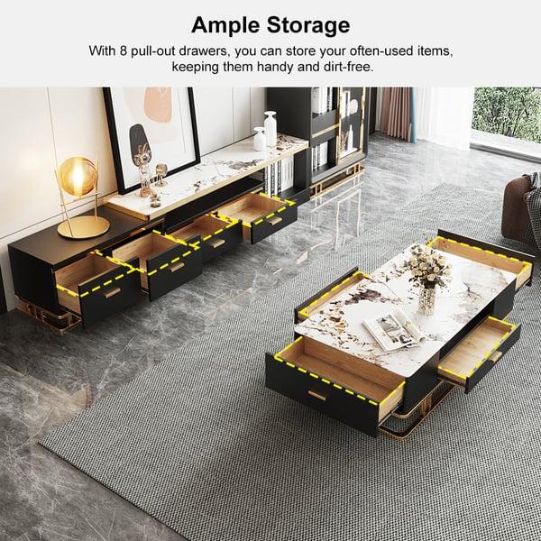 Free Shipping on Stonesk Modern TV Stand & Coffee Table Set for 2540mm