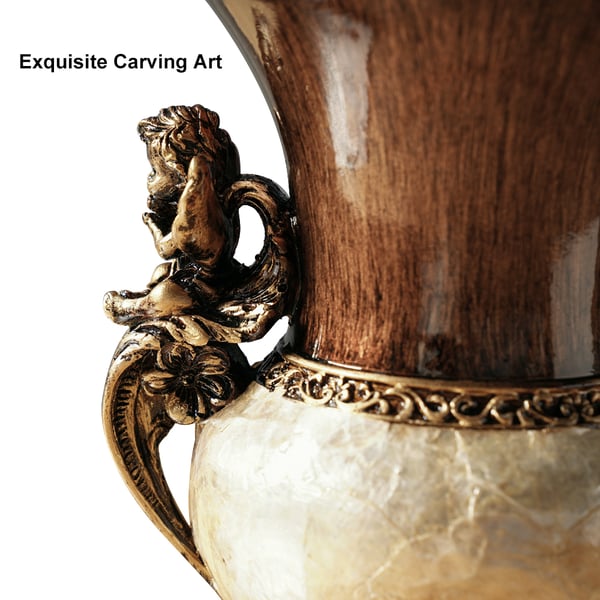 Vase à fleurs en résine rétro européen de 295 mm, décoration d'art, salon, salle à manger, chambre