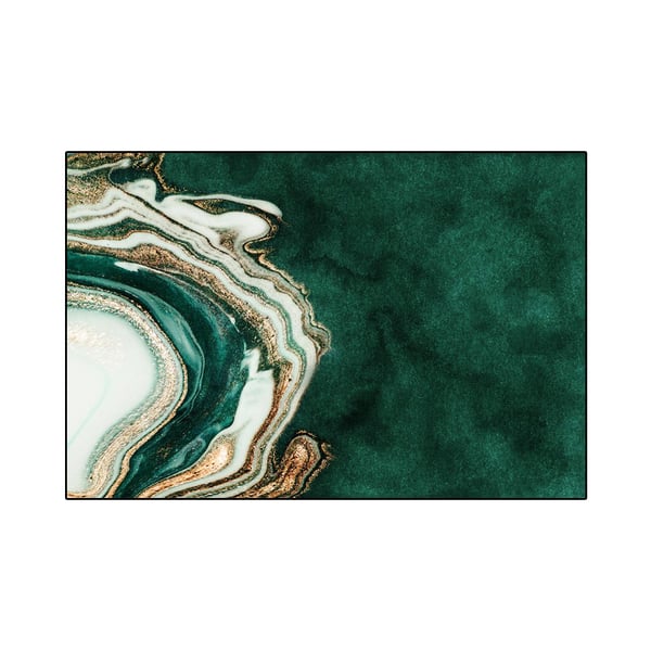 3'x 5' Art Deco Green Marble Area Rug Living Room Carpet with Abstract ...