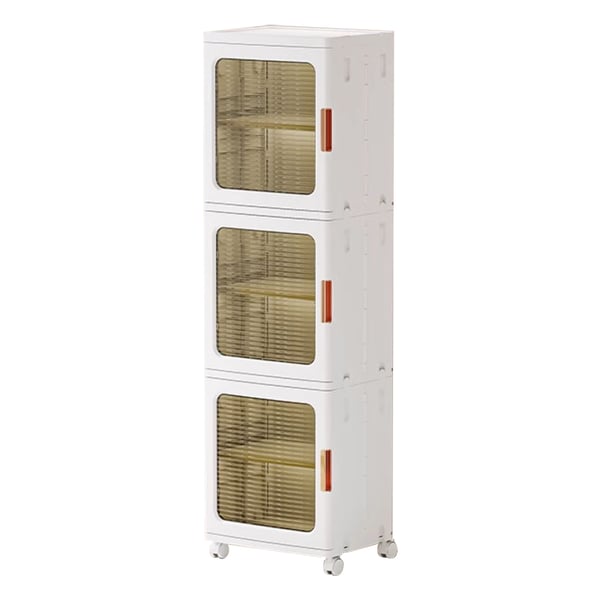 3 Tiered White Bathroom Storage Freestanding with 3 Shelves