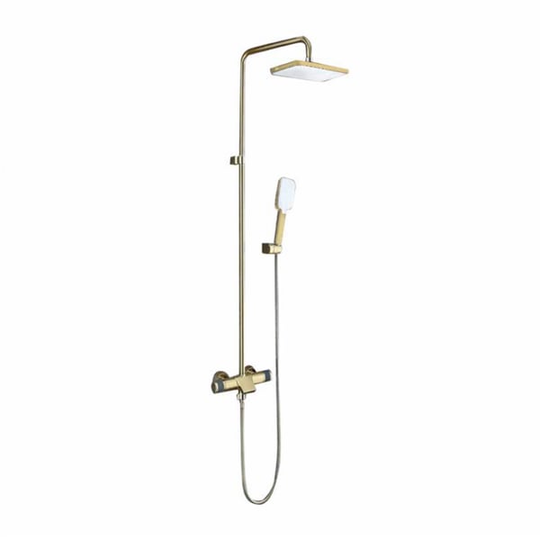 Delnet Thermostat Duschsystem – 30,5 Cm LED Regenduschkopf + Handbrause + Körperdüsen, Verchromt