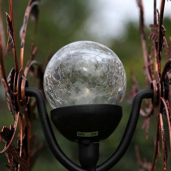 76" Outdoor Garden Hummingbird Solar Wind Spinner with ColorChanging