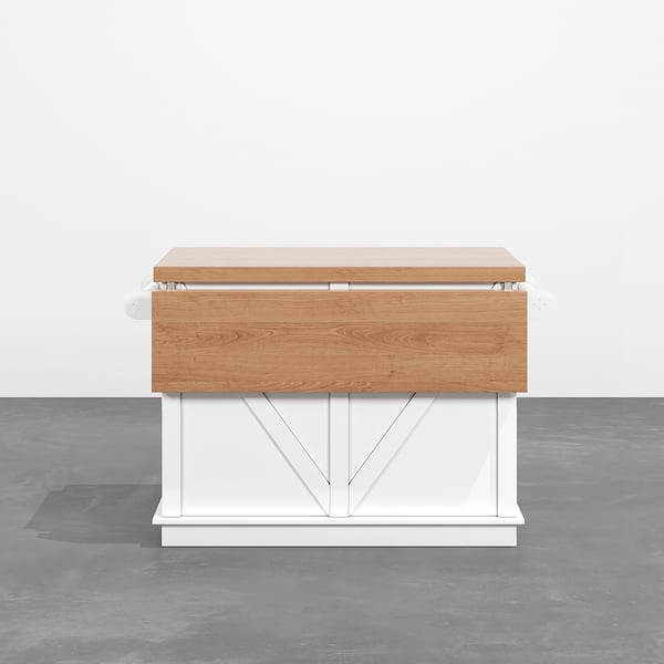 Free Shipping on 1420mm Drop Leaf Kitchen Island with Breakfast Bar