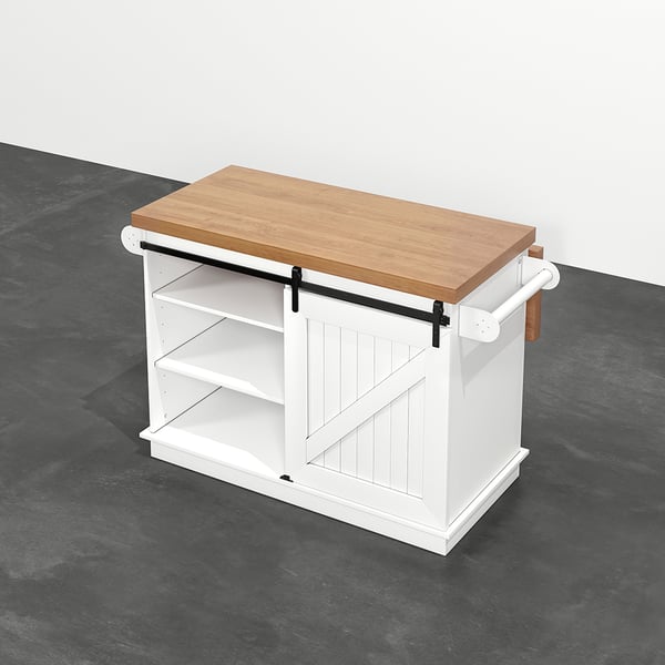 Free Shipping on 1420mm Drop Leaf Kitchen Island with Breakfast Bar