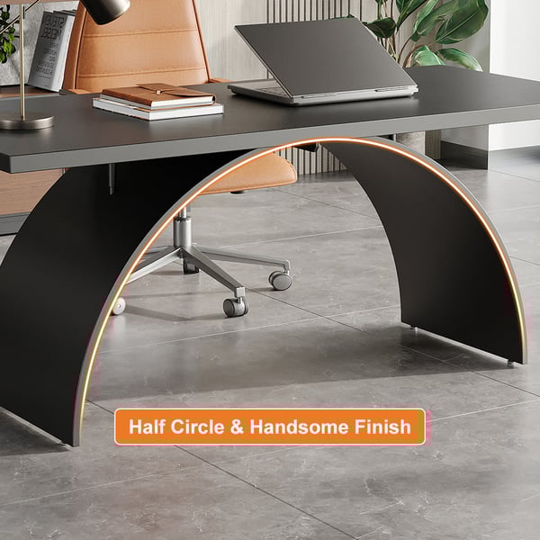 Free Shipping on 70.9" Industrial Black Rectangular Writing Desk Solid