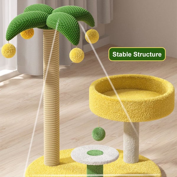 PETSITE 52-inch Christmas Cat Tree With Sisal Scratching Posts & Hammock - Holiday Themed Cat Tower