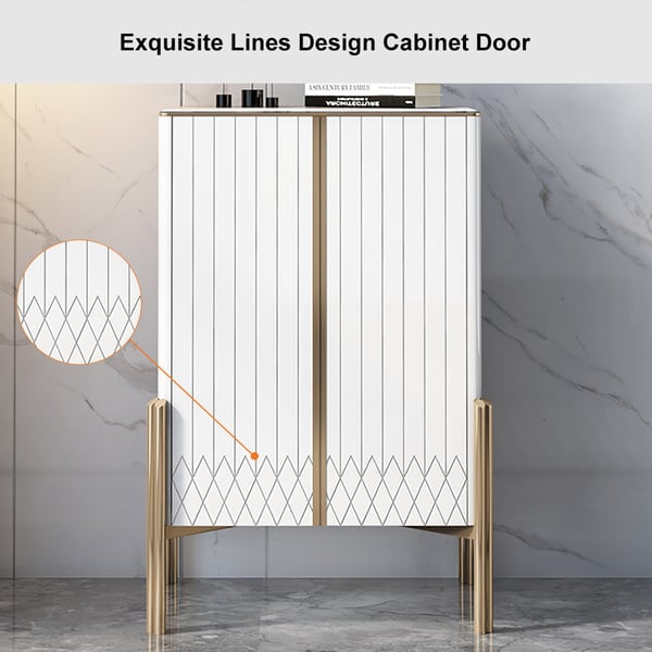 Free Shipping on White Storage Display with 2 Doors and