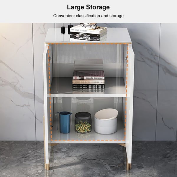 Free Shipping on White Storage Display with 2 Doors and