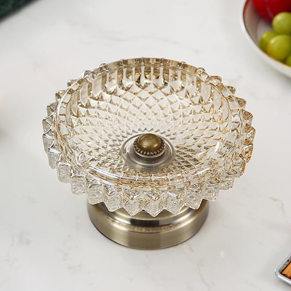 Retro Brass Crystal Organizer Tabletop Storage Home High-end Decoration