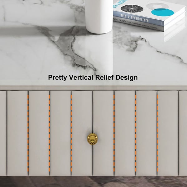 Free Shipping on Epaule Modern Oval 71" TV Stand Faux Marble Top Media