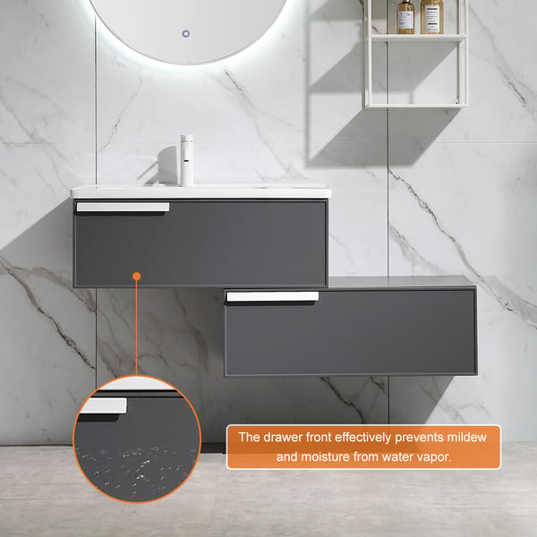 Free Shipping on 32"-60" Modern Extendable Floating Bathroom Vanity Set ...