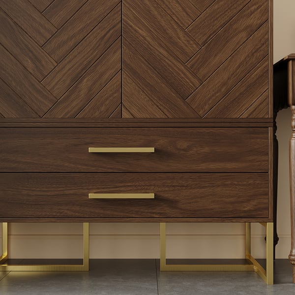 Mid Century Modern Amoire Closet Dresser Walnut Wardrobe Clothes ...