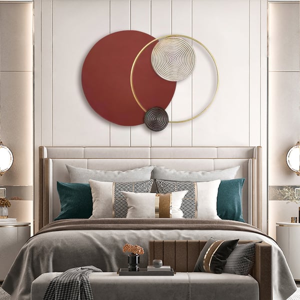 Modern Big Metal Geometric Circles Wall Decor Unique Home Living Room ...