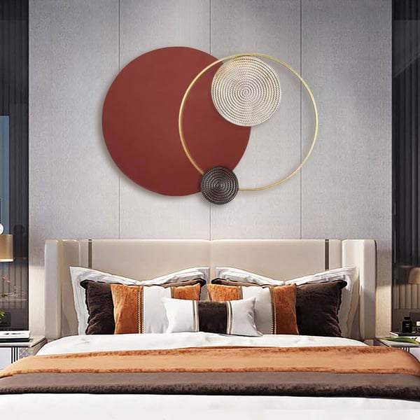 Modern Big Metal Geometric Circles Wall Decor Unique Home Living Room ...