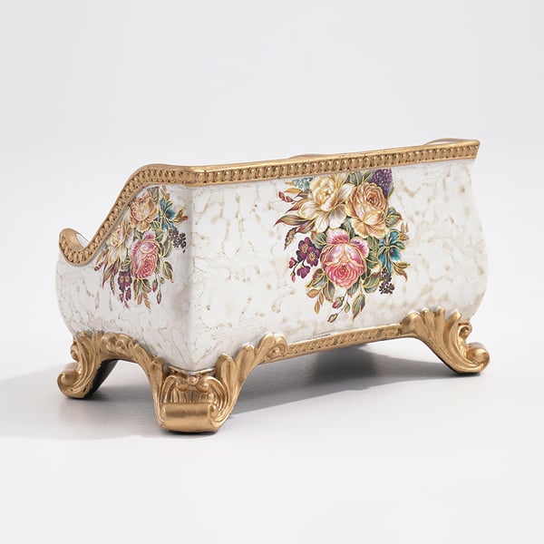 Retro European Style Golden 3 Compartment Remote Control Storage Box