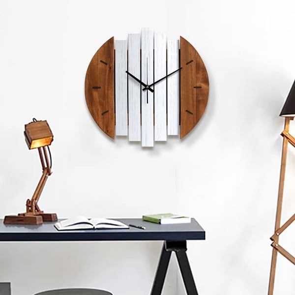 11.8" Rustic Abstract Wood Wall Clock For Living Room Home Hanging