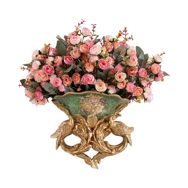 European Style Luxury Decorative Wall Flowers Carved Gold Artificial