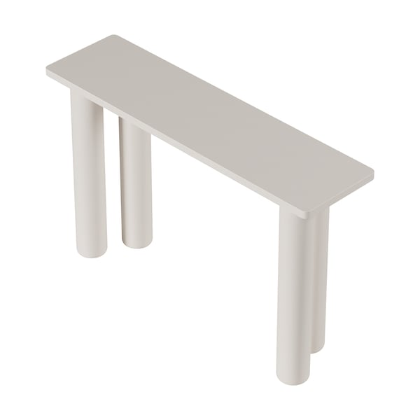 47”Modern White Console Table with Double Pedestal Entryway Table Homary