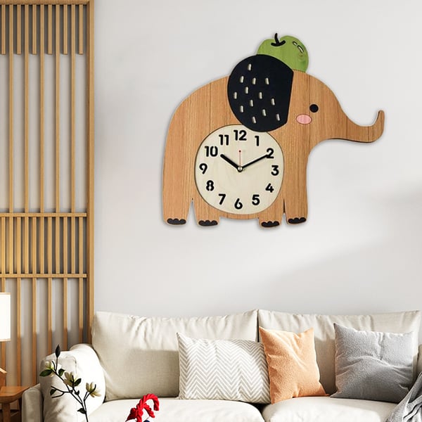 ElephantDesign Creative Wooden Arabic Digital Wall Clock Homary UK