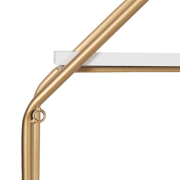 Modern Wall Shelving 5Tiered in Gold&White Homary