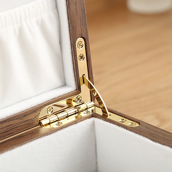 Wooden Lockable Jewelry Box Portable Storage Box with Lid Homary UK