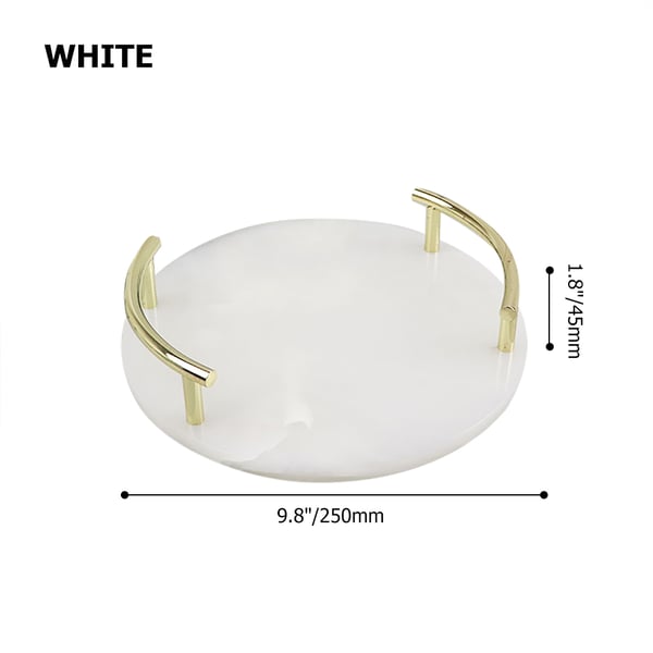 Luxury Contemporary Round Tray Desk Organizer in MarbleHomary